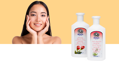 Cuidado facial y corporal. Línea Intea® con extracto de rosa, aloe vera y romero.